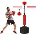 thumbnail image 1 of Soozier Standing Punching Bag with 2 Speed Balls, 360° Reflex Bar, Red, 1 of 10