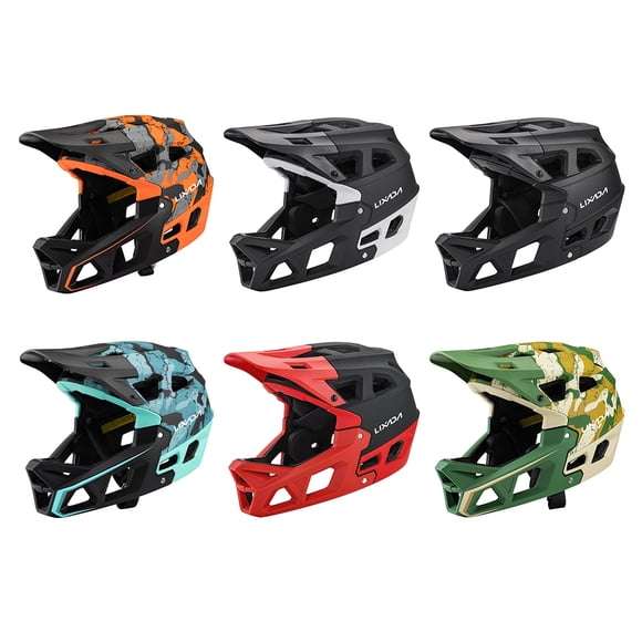 Lixada Safety headgear,Mtb Helmet With Safety Helmet Suitable Safety Downhill Mountain Bike - Safety Helmet Bike - Safety Downhill Mtb Bike Riders Downhill Visor 3-layer Helmet Downhill