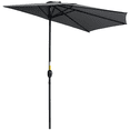thumbnail image 1 of Outsunny 9.8ft Half Umbrella Patio Parasol Sun Shade, Crank Handle, Grey, 1 of 10
