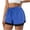Blue, variant on Lenpel Athletic Shorts for Women Elastic High Waisted Drawstring 2 in 1 Running Shorts Sports Workout Shorts