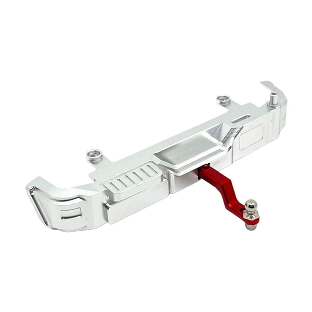 FashionCha Garde de Voiture RC en Aluminium, Barre Anti-Collision Accessoire de Remplacement avec Attelage de Remorque, Pièce de Remplacement pour Véhicule Télécommandé, Convient pour Simulatio Argent