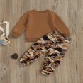 thumbnail image 2 of Baby Boys 2PCS Pants Sets Long Sleeve Round Neck Sweatshirt Tops Solid Color Pants Sets, 2 of 7