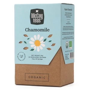 McCoy Teas Organic Chamomile Thé à base de plantes, Sans caféine, Relaxant & Calmez-vous, 20 Sacs à thé