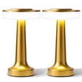 thumbnail image 1 of Bell + Howell Lexington Lampe de Table Petite Sans Fil Tactile DEL Rechargeable pour Table de Chevet Bureau Table de Nuit Or - Lot de 2, 1 of 5
