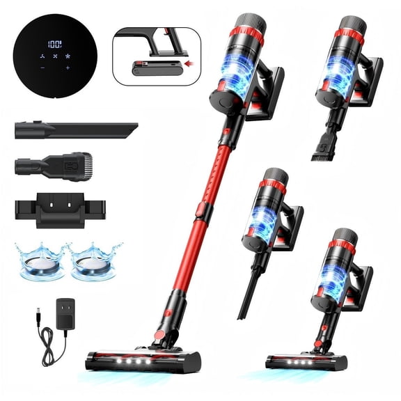 Prettycare Aspirateur-balai Sans Fil Aspirateur Léger, Conçu pour Plancher Tapis Poils d'Animaux AX900