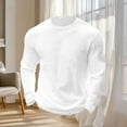 thumbnail image 4 of Mlkoz Long Sleeve Shirts for Men Solid Color Shirts Crew Neck Thermal Textured Plus Size Tops Lightweight Pullover Knit Tops, 4 of 6