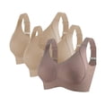 thumbnail image 1 of 3 Pack Women Plus Size Push-Up Bras No Underwire T-Shirt Bralettes Ribbed Full Coverage Sports Everyday Bras Multicolor, 42/95BCD, 1 of 7