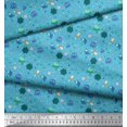 thumbnail image 2 of Soimoi Rayon Crepe Fabric Star,Planet & Alien Cartoon Printed Fabric 1 Yard 46 Inch Wide, 2 of 3