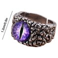 thumbnail image 3 of Stainless Steel Devil Skull Ring Personality Design Retro Eye Ring Men Women, 3 of 9