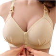 thumbnail image 1 of Pisexur Women Bra Full Coverage Bra Comfort Wide Adjustable Straps Cotton Bralettes for Women Non-Padded and Wirefree Plus Size Minimizer Bra Smooth Lift Front Closure Everyday Bra, 1 of 3