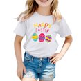 thumbnail image 4 of PMVFHDE T-Shirt d'Été pour Filles à Imprimé Graphique Mignon, Col Rond, Manches Courtes – Haut Décontracté Respirant pour Enfants, Jeux Extérieurs, T-Shirt Décontracté d'Été Blanc, 6-7 Ans, 4 of 4