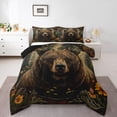 thumbnail image 1 of Erosebridal Brown Bear Bedding Full Comforter Set, Jungle Wildlife Down Comforter, Reversible, 1 of 7