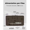thumbnail image 3 of Wooden Digital Alarm Clock, LED Alarm Clock Non Ticking Digital Clock with Date, Temperature Display, Snooze Function, Battery Powered, 3 of 6