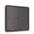 thumbnail image 1 of Bouton d'Interrupteur de Scène Sans Fil, Plaque Murale d'Interrupteur Intelligent, Alimenté par Pile, Tuya/application Smart Life, Télécommande pour Appareils de Maison Intelligente (Requiert ZigBee Hub), Gris, Lot de 4, 1 of 8