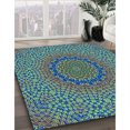 thumbnail image 3 of Ahgly Tapis d'Intérieur Lavable en Machine Carré Transitionnel Bleu Ardoise Foncé Violet, 7 Pieds Carré, 3 of 7