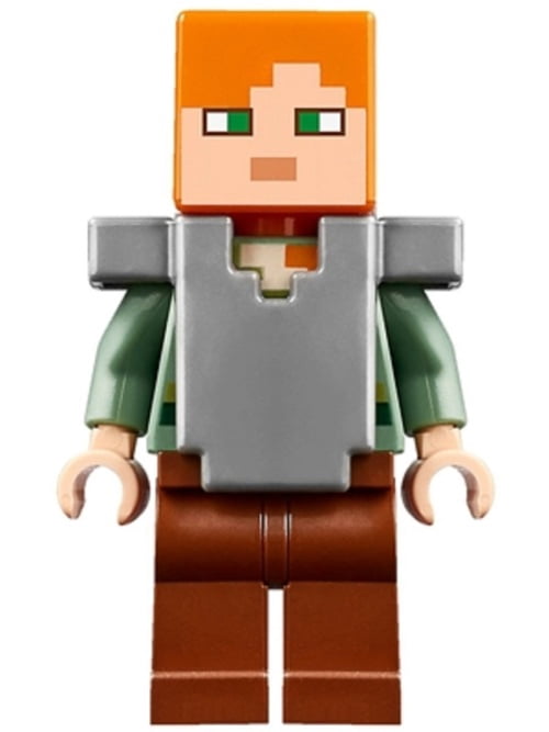 LEGO Minecraft Alex Minifig with Flat Silver Armor from 21133