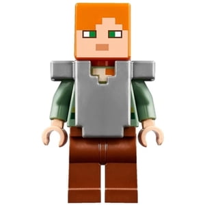 LEGO Minecraft Alex Minifig avec Armor Argent Plat de 21133