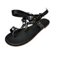 thumbnail image 1 of Womens Casual Ankle Strap Set Toe Belt Buckle Snake Print Flat Low Heel Sandals, 1 of 9