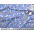 thumbnail image 2 of Soimoi Poly Georgette Fabric Leaves,Carrot & Rabbit Kids Print Fabric by The Yard 52 Inch Wide, 2 of 3