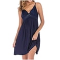thumbnail image 1 of Timegard Robe de Nuit pour Femmes en Dentelle à Col en V avec Nœud, Ample, Froncée, Ajustée, Tenue d'Intérieur, Robe de Pyjama, 1 of 8
