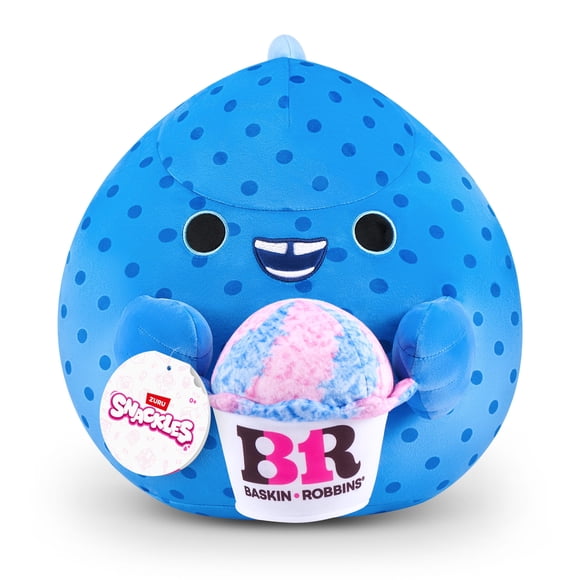 Snackles Peluche série 3 14 pouces sous licence de ZURU (BlueParrotfish w/Baskin Robbins) de ZURU, Peluche avec licence accessoires Snack Brand