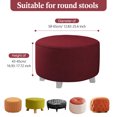 thumbnail image 4 of Lipstore Housse Extensible pour Pouf Pantoufles Pouf Rond pour Salon Repose-Pieds Extensible Rouge (Housse Seulement), 4 of 13
