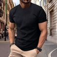 thumbnail image 1 of Mefallenssiah Hauts pour Hommes, Liquidation Chemise de Sport Unie avec Col à Revers Manches Courtes, 1 of 1
