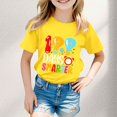 thumbnail image 2 of PMVFHDE Hauts Mignons pour Fille 2025 T-Shirt Robe Filles Hauts d'Été 2025 Maillots de Bain Filles Hauts Garçon et Fille Mode Décontractée Imprimé Col Rond Manches Courtes T-Shirt Haut Jaune, 11-12 Ans, 2 of 4