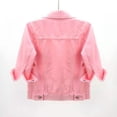 thumbnail image 1 of Hansber Women's 3/4 Sleeve Denim Jacket Coat Basic Button Down Stretch Jacket with Pockets Pink XXL, 1 of 5