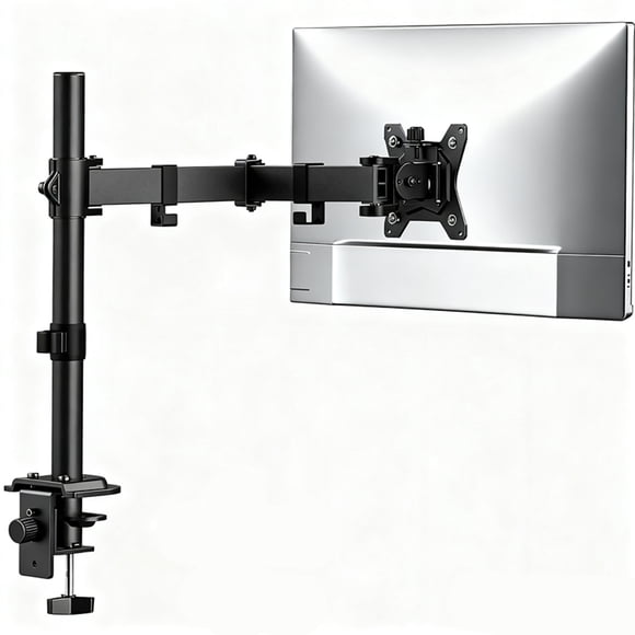 Single Monitor Arm Desk Mount for 13”-27” Screen up to 22 lbs, Fully Adjustable Desk Monitor Stand with 360° Rotation and 15.7" Max Height, Supports VESA 75×75mm & 100×100mm