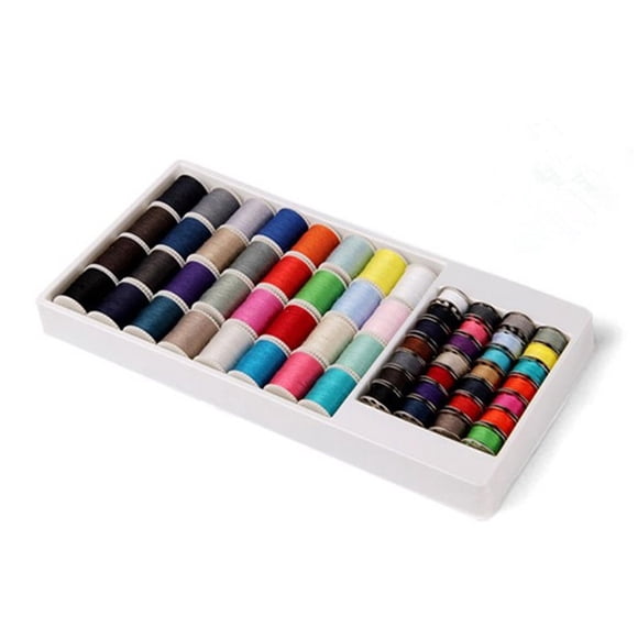 60pcs/set Sewing Thread Set Household Mini Electric Crafting Sewing Machine Metal Bobbins and Thread Spools Random Color