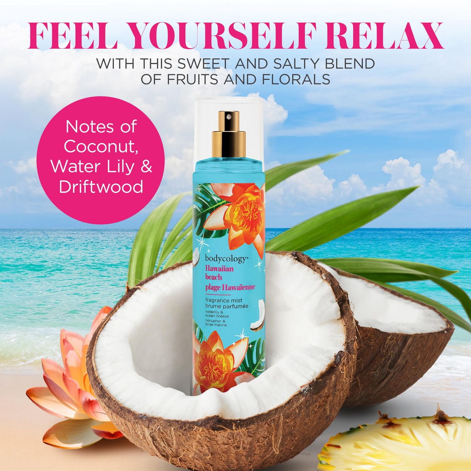 Bodycology Hawaiian Beach Fragrance Mist, 237 ml