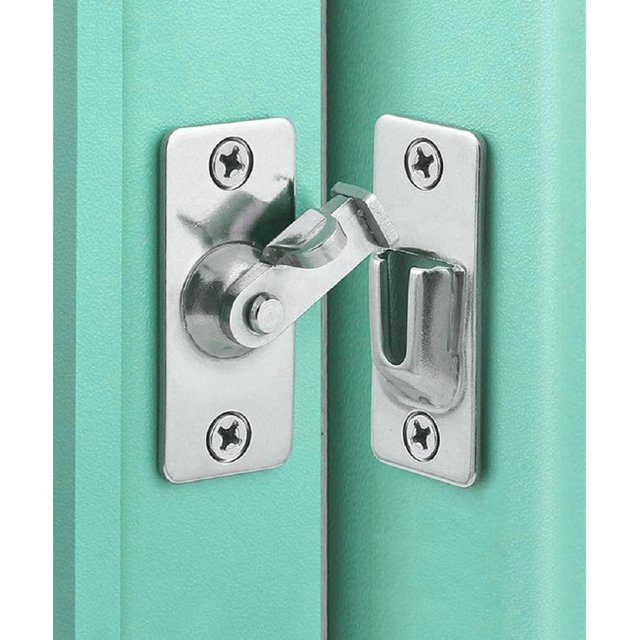 ORUYROP 90 Degree Locking Privacy Lock Sliding barn Door Latch Right Angle Door Clasp cam Lock (2 Pack Silver)