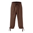 thumbnail image 1 of Mens Leisure Solid Color And Five Point Pocket Button Zipper Lace Up Shorts Pants, 1 of 2