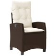 thumbnail image 2 of vidaXL 3 Piece Bistro Set with Cushions Brown Poly Rattan, 2 of 5