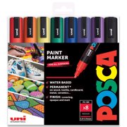 POSCA - PC-5M - Paint Marker Art Pens - 1.8-2.5mm - Rainbow Tones Set of 8 in Wallet