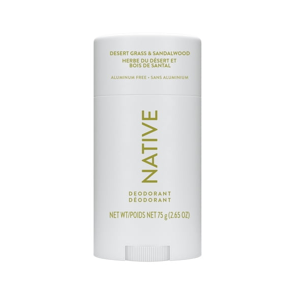 Native Aluminum Free Deodorant For Men, 72 Hour Solid Deodorant Stick, Desert Grass & Sandalwood, 75 g