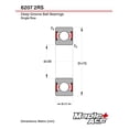 thumbnail image 3 of MAPLE ACE 6207 2RS 6207-2RS Roulement à Billes Suprême Scellé en Caoutchouc 35x72x17mm, 3 of 5