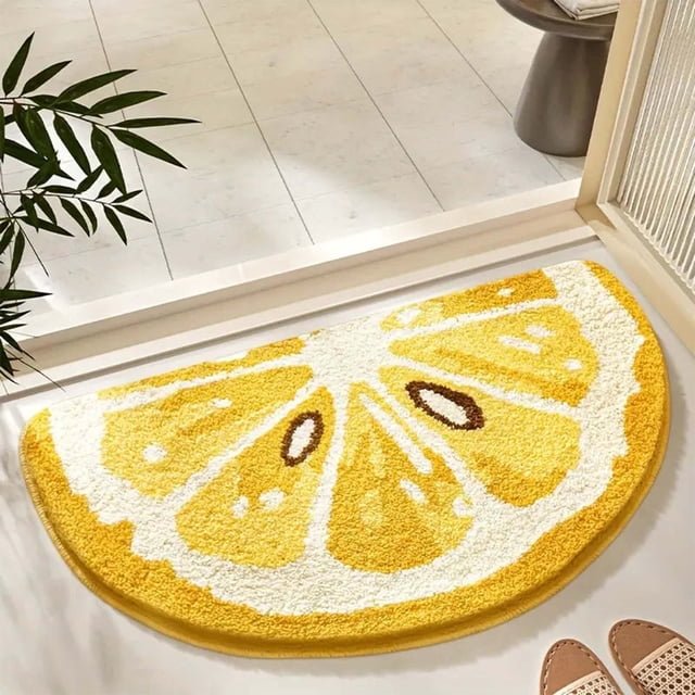 Fruit Bath Mat for Kids | Soft Microfiber Absorbent Bathroom Rug | Non-Slip Backing | Fast Drying | 40x60 cm | Ideal for Children's Room, Bathroom & Living Areas