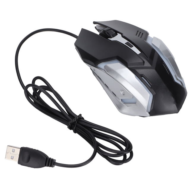 Gaming Mouse Wired, Computer Mouse Wired Sturdy Durable Game Level Sensors for Home for Office Black,White