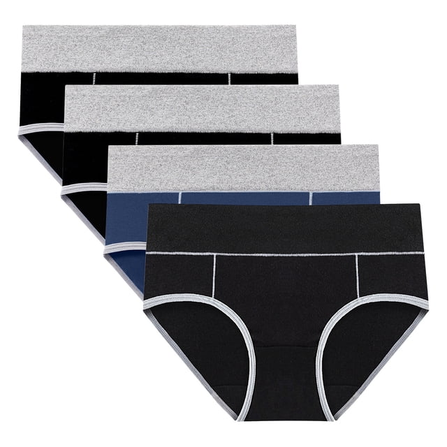 Culottes Menstruelles pour Femmes, 4 Pcs, Réutilisables, Anti-Fuites, Grande Taille, Culottes de Protection Post-Partum