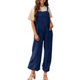 thumbnail image 1 of cfhntfmh Overalls for Women with Pockets Sleeveless Adjustable Strap Jumpsuit Loose Wide Leg Long Pants Rompers, 1 of 5