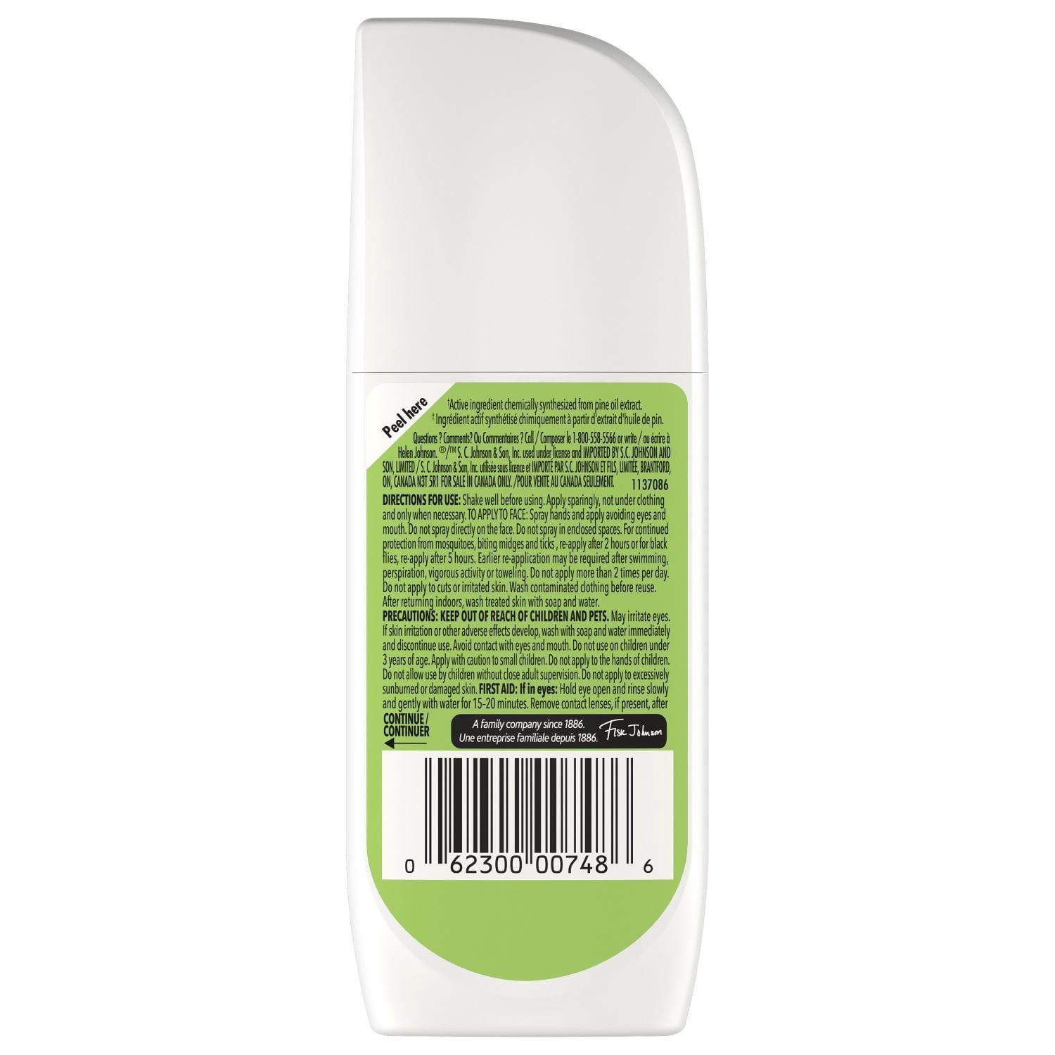 OFF! Botanicals Sans Deet Répulsif d'Insectes à Base de Plantes, Vaporisateur à Pompe, Format de Voyage