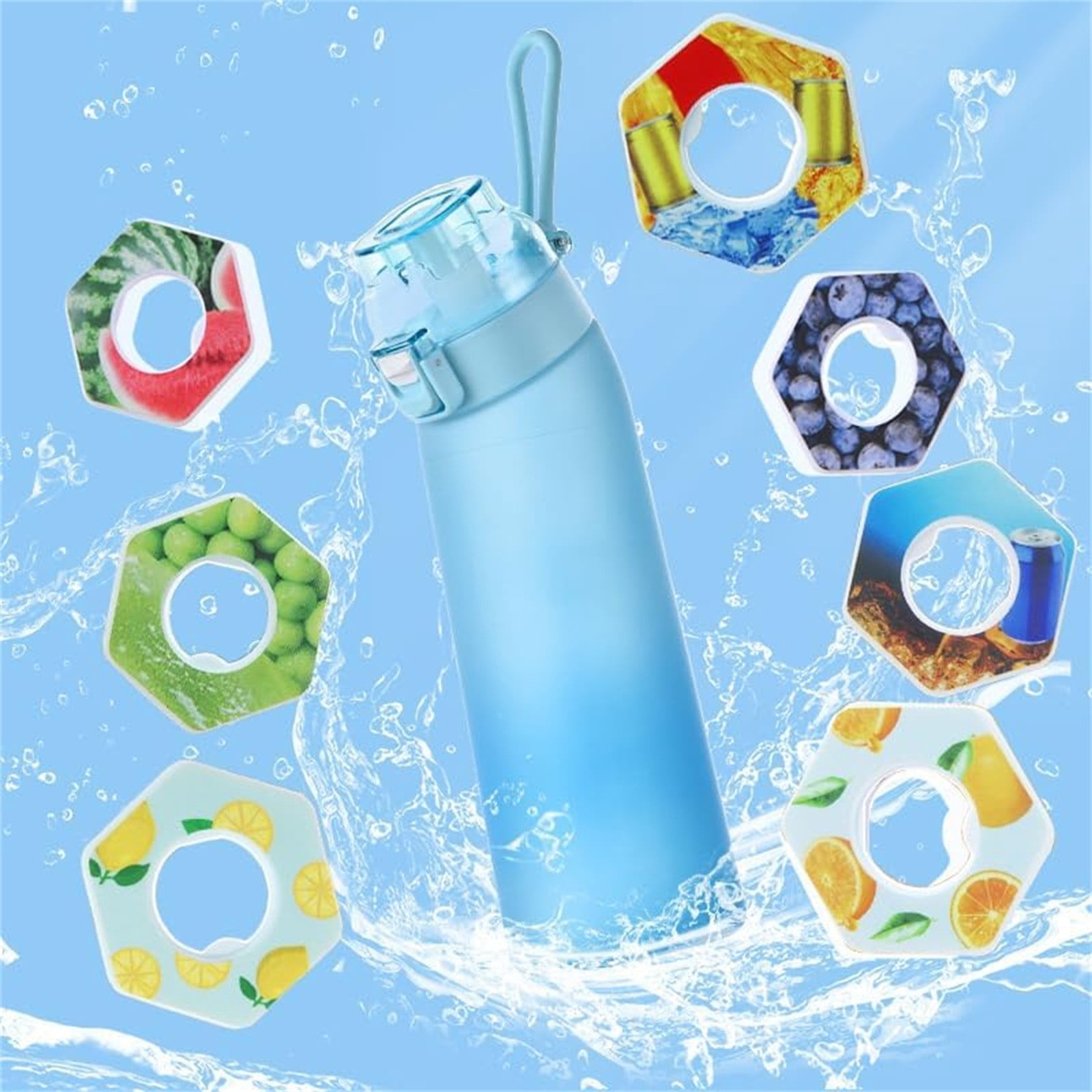 Air Up Water Bottle Flavor Pods 700ml Bottle, Update Water Bottle Up Set With 7 Capsules Drinking Straw, Outdoor Water Bottle Air Up Bottle