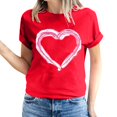 thumbnail image 2 of Pisexur T-shirt de la Saint-Valentin Haut T-shirt de la Saint-Valentin pour Femme Amour Imprimé T-shirt à Manches Courtes Haut à Manches Courtes Col Rond Haut/chemise, 2 of 5