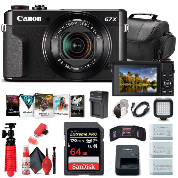 Canon PowerShot G7 X Mark II Appareil Photo Numérique (1066C001) + Carte 64 Go + Plus (Modèle International)