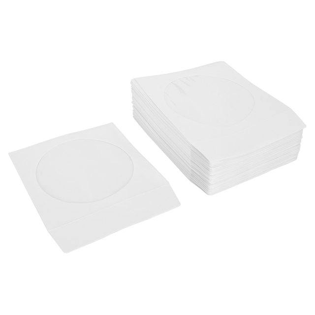 Pochettes CD, 100 Pcs Pochettes CD 4.9 Po Enveloppes DVD Pochettes CD en Papier Design Surélevé