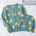 thumbnail image 2 of Mother and Daughter Matching Cardigan Print Long Sleeve Pullover Sweater Tops Blouse Family Fall Outfit, 2 of 14