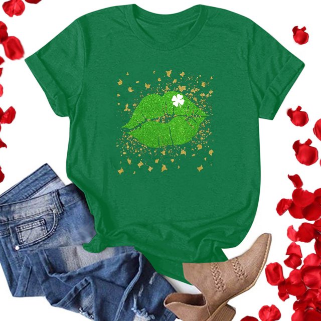 T-Shirt de la Saint-Patrick pour Femmes, Mode, Imprimé de la Saint-Patrick, Col Rond, Manches Courtes, T-Shirt Décontracté, Haut, T-Shirts de la Saint-Patrick pour Femmes