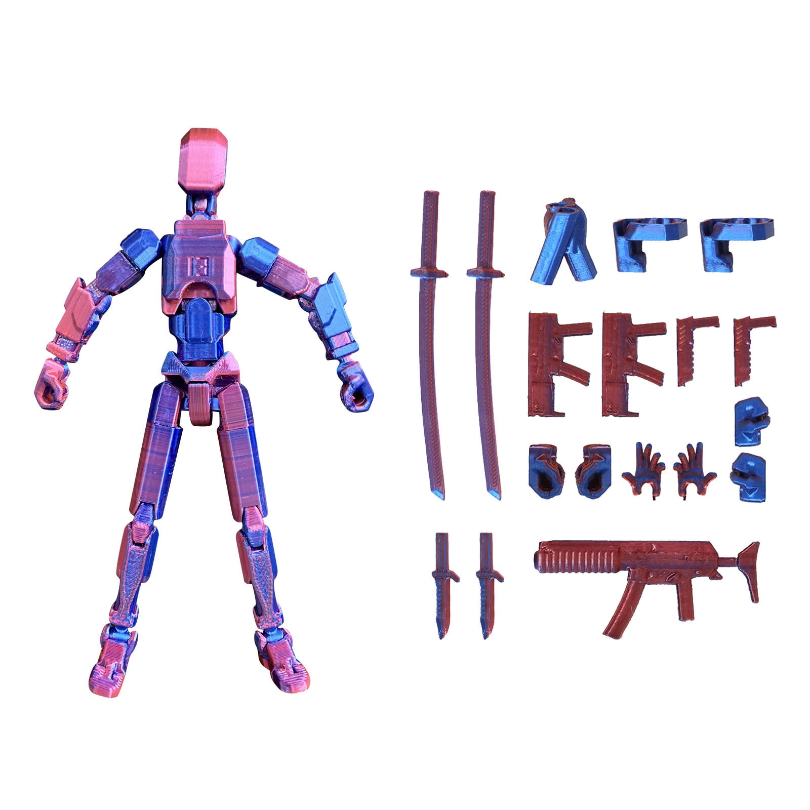 Figurines d'action cool - Petites figurines d'action - Jouet interactif imprimé en 3D de 5,91 pouces | Figurine commune mobile, modèle de construction posable pour bureau, étagère et dortoir